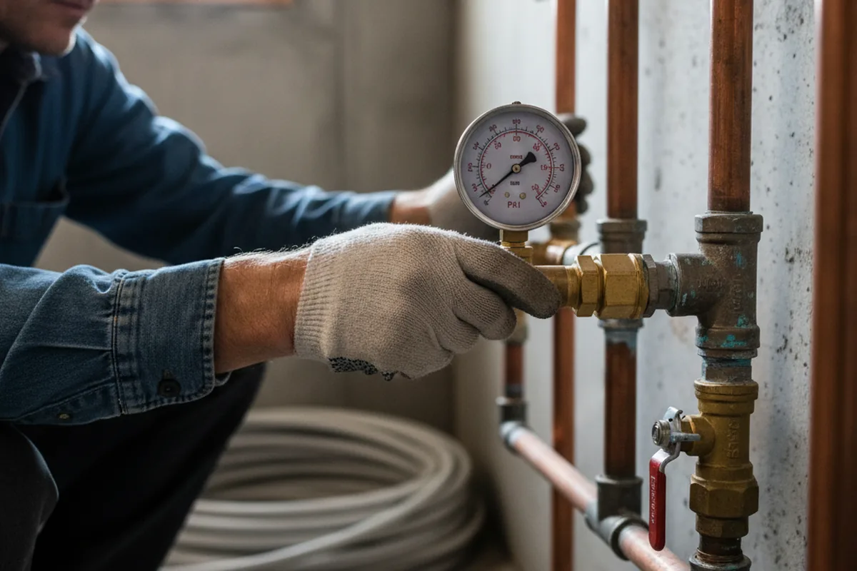 Pressure testing a repaired line during Water Line Repair in Schenevus